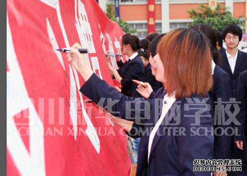 四川新华电脑学校2010年法律素质教育大型签字活动