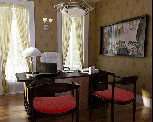 四川新华电脑学院学生作品--书房一角