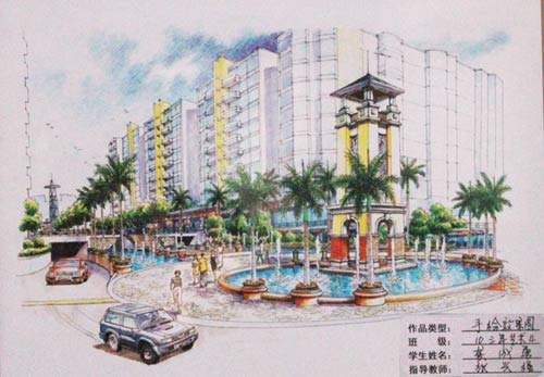 四川新华电脑学院学生手绘作品