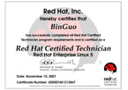 红帽国际认证证书